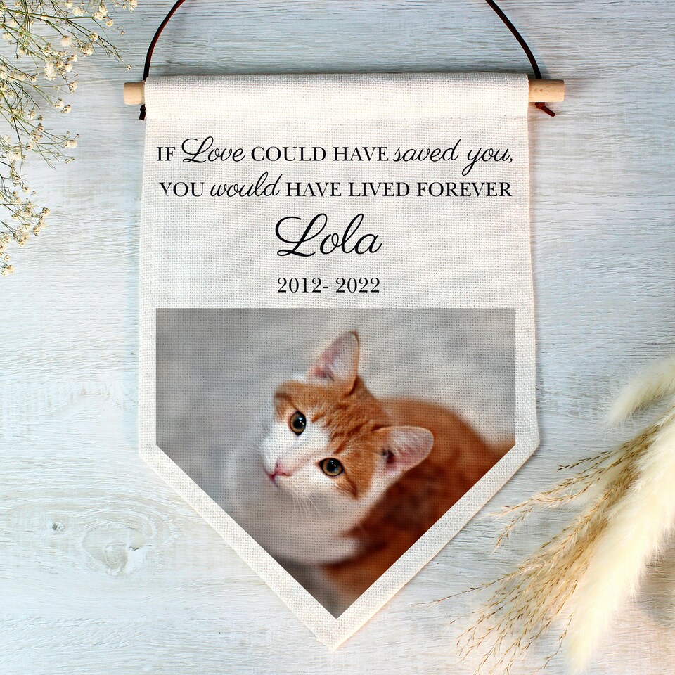 image 1 of Personalised Photo Upload Pet Memorial Hanging Banner