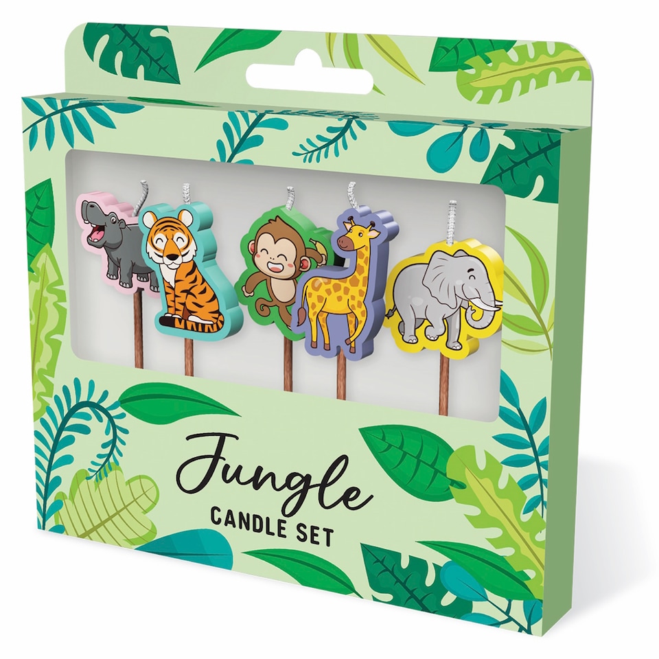 image 1 of Kids Jungle Animals Birthday Candles Set