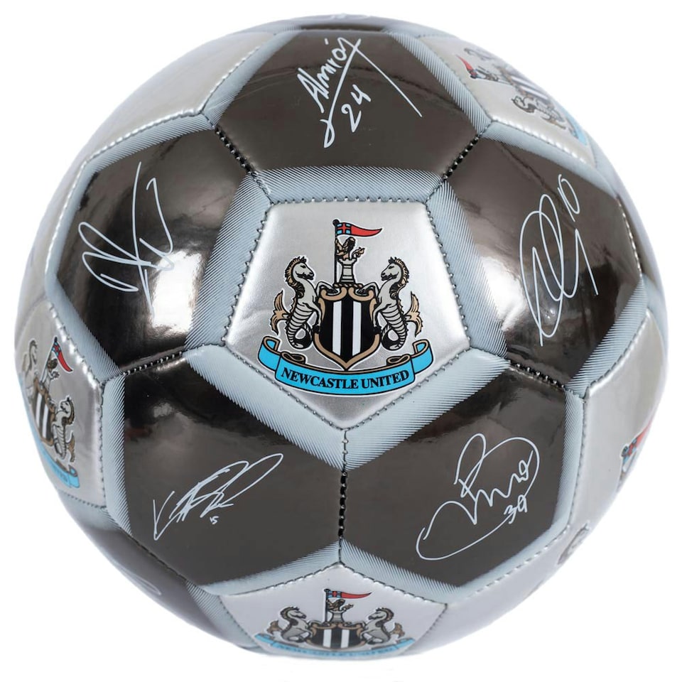 image 1 of Newcastle United FC Signature Metallic Football - Silver/Black/Green - 5