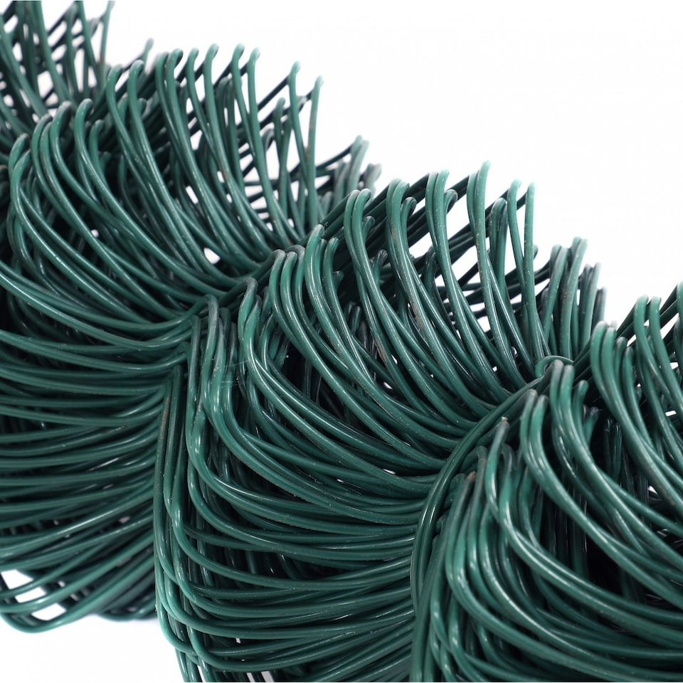 image 1 of Oypla 1.15m x 10m Green PVC Coated Galvanised Steel Chain Link Fencing