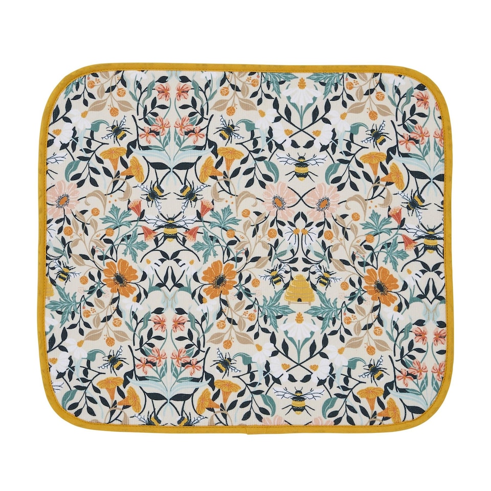 image 1 of Ulster Weavers Bee Bloom Dish Drying Mat Yellow