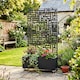 image 8 of Nicoman Metal Outdoor Privacy Screen Panel with Planter | Black | Black | 1