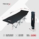 image 2 of MoverX Folding Camping Bed Single with Mattress, Heavy Duty Portable Camp Bed, Campervan, Tent, Travel Cot, Campbed, Black | Black | Portable/Travel