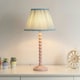 image 3 of ValueLights Laurenne Tapered Blue Pinstripe Fabric Pleated Easy Fit Small Lamp Shade & Bulb