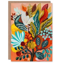 Colourful Floral Botanical Bouquet Him Her Birthday Card
