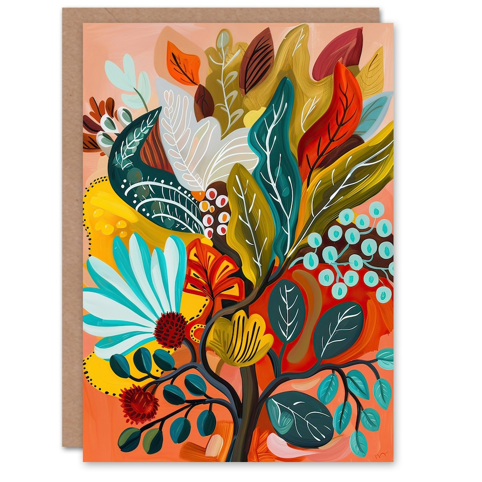 image 1 of Colourful Floral Botanical Bouquet Him Her Birthday Card