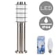 image 1 of ValueLights Wharf Outdoor Stainless Steel 450mm Bollard Lantern Light Post & Warm White LED Bulb | Chrome