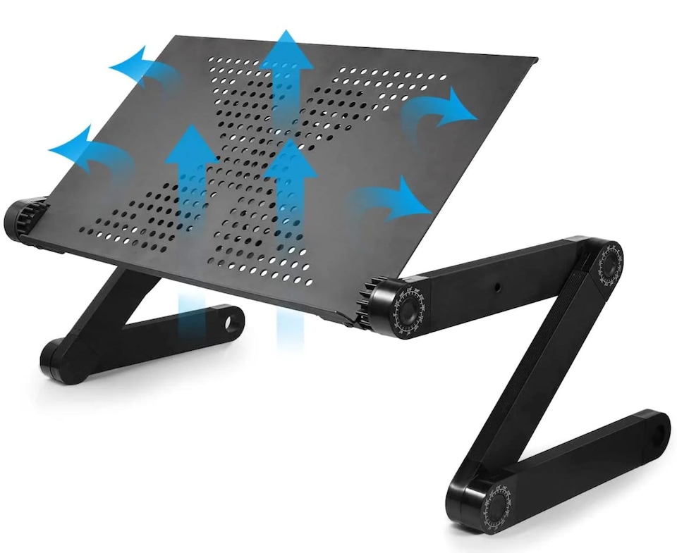 image 1 of Accuratus Integer Desk - Multi Angle Height Adjustable Desk with Integrated Cooling Fans - Laptop Stand