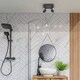 image 2 of ValueLights Benton Grey IP44 Square Bathroom Ceiling Light & Bulb