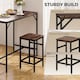 image 5 of HOMCOM 5-Piece Breakfast Bar Table and Stools Set, Kitchen Bar Table Set with High Table and 4 Stools, Space Saving Compact Dining Furniture for Small Spaces, Rustic Brown