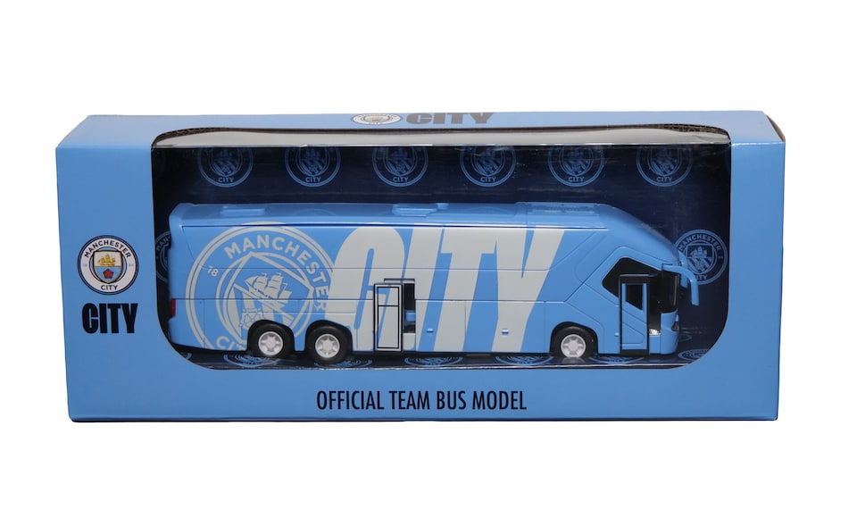 image 1 of Manchester City Bus Model Football Team Coach Toy