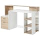 image 1 of HOMCOM Multi-Storage & Workstation Desk Table Storage Shelves Home Office Oak