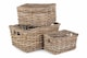 image 1 of Set of 3 Rectangular Grey Rattan Storage Baskets | Grey | Grey | Not provided