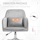 image 8 of Vinsetto Velvet Office Chair, Desk Chair, Makeup Vanity Chair with Massage Lumbar Pillow and Rolling Wheels for Bedroom and Home, Grey