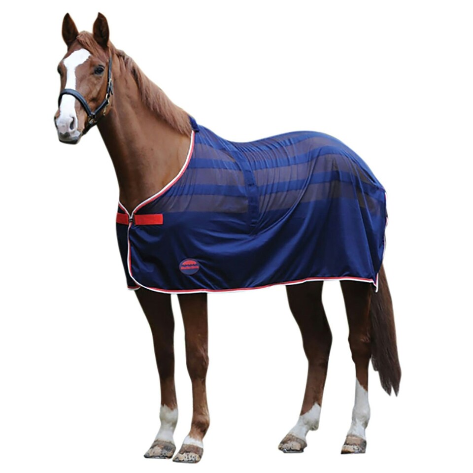 image 1 of Weatherbeeta Scrim Cooler Standard Neck Rug - Navy/Red/White - 4 ft 6