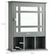 image 6 of COSTWAY Bathroom Wall Storage Cabinet Medicine Organizer Grey Grey