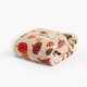 image 3 of OHS Autumnal Pumpkin Paw Print Soft Cosy Warm Sherpa Fleece Reverse Pet Dog Cat Crate Blanket Cream | Natural | One Size