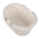 image 1 of Large White Swing Handle Wicker Shopper Lining Multi | Garden Rose | L