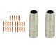 image 1 of 2 shroud & 25 x 0.6mm Contact Tips MIG Welding Binzel Style Euro Torch MB15