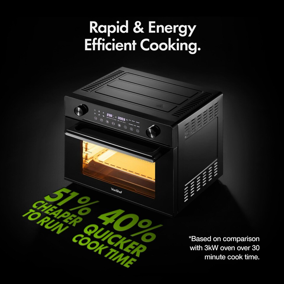 image 1 of Air Fryer Oven 28L with Rotisserie Digital Countertop 1800W