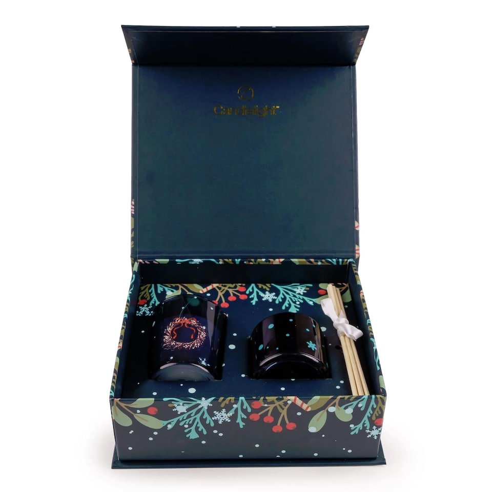 image 1 of Christmas Reed Diffuser and Candle Gift Set