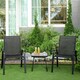 image 2 of Outsunny 3PCs Bistro Set with Breathable Mesh Fabric Stackable Chairs