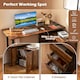 image 4 of COSTWAY L-Shaped Desk Reversible Corner Computer Desk Coffee Brown