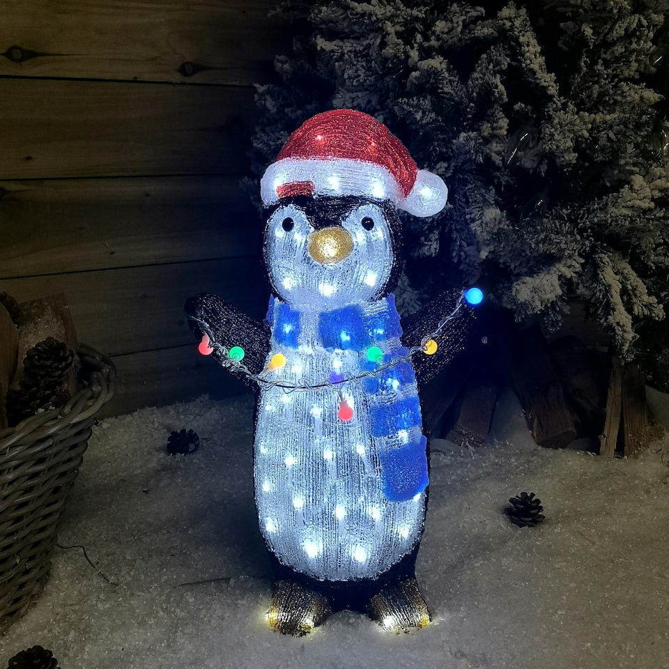 image 1 of 51cm LED Indoor Outdoor Acrylic Christmas Penguin Decoration