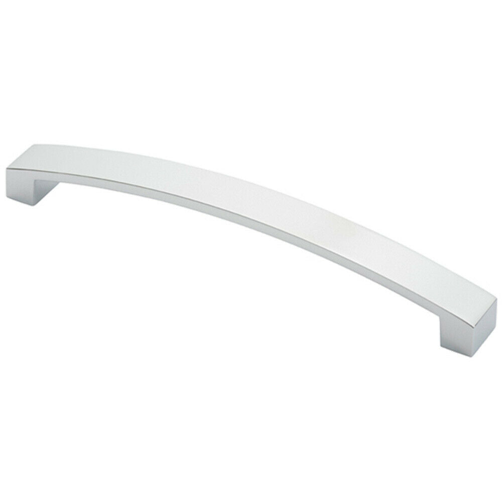 Loops Flat Curved Bow Pull Handle 238 x 25mm 224mm Fixing Centres Polished Chrome