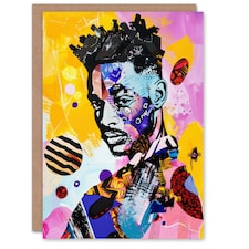 African Soul Boy Culture Portrait Mixed Media Him Her Birthday Card