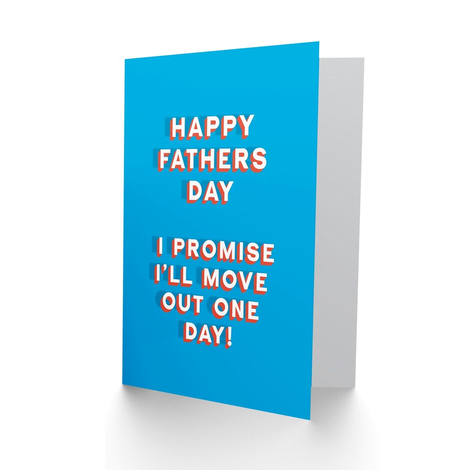 image 1 of Promise Will Move Out One Fun Funny Fathers Day Dad Card