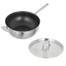 CULINARY FIVEPLY Wok with lid and helper handle non-stick 28cm