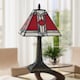 image 7 of Set of 2 Avon - Tiffany Coloured Glass 39cm Table Lamps