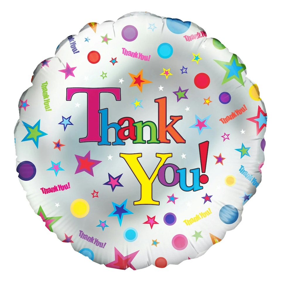 Oaktree Star Thank You Foil Balloon - Multicoloured - One Size
