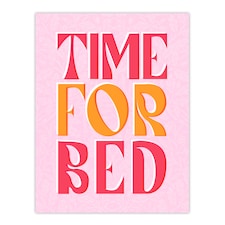 Time For Bed Pink And Orange Bold Modern Wall Art Print 12x16 In