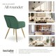 image 7 of Chair Marilyn - with armrests, padded, velvet look, golden steel legs - Set of 2 Green | Dark Green/Gold