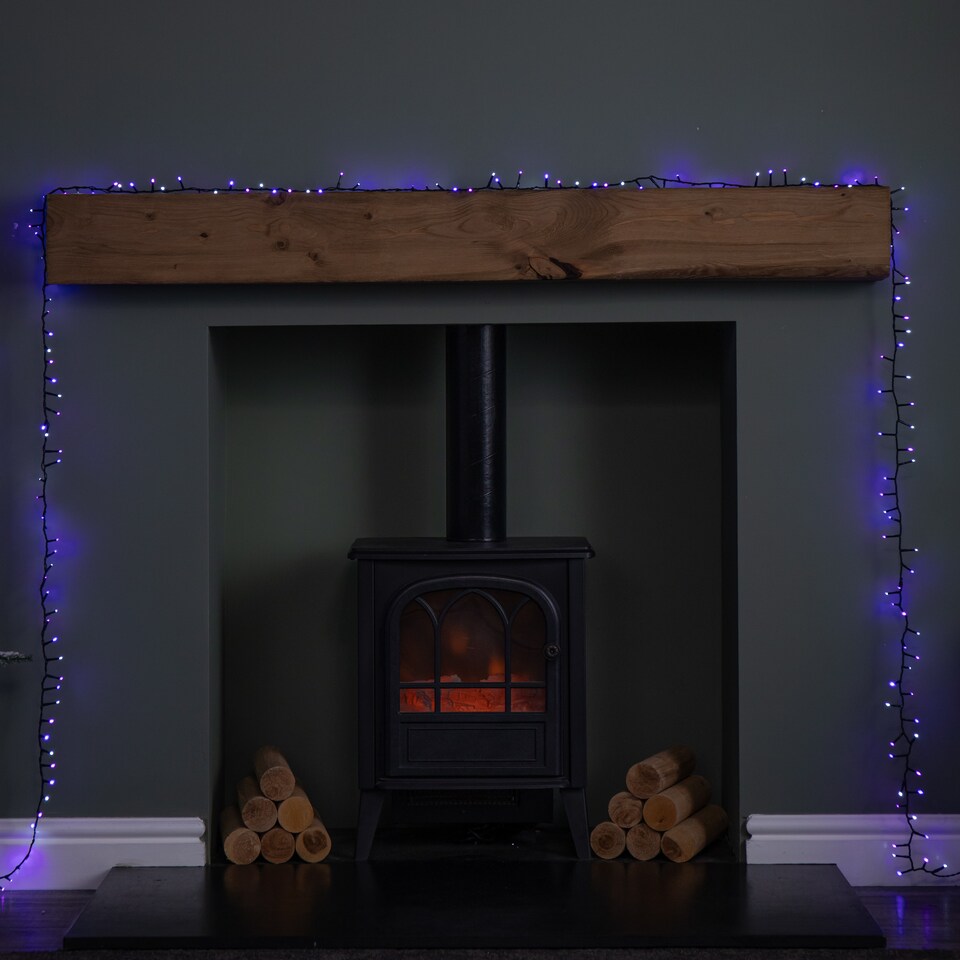 image 1 of 37.5m 1500 LED TreeBrights Christmas String Lights with Timer in Blue, White & Purple