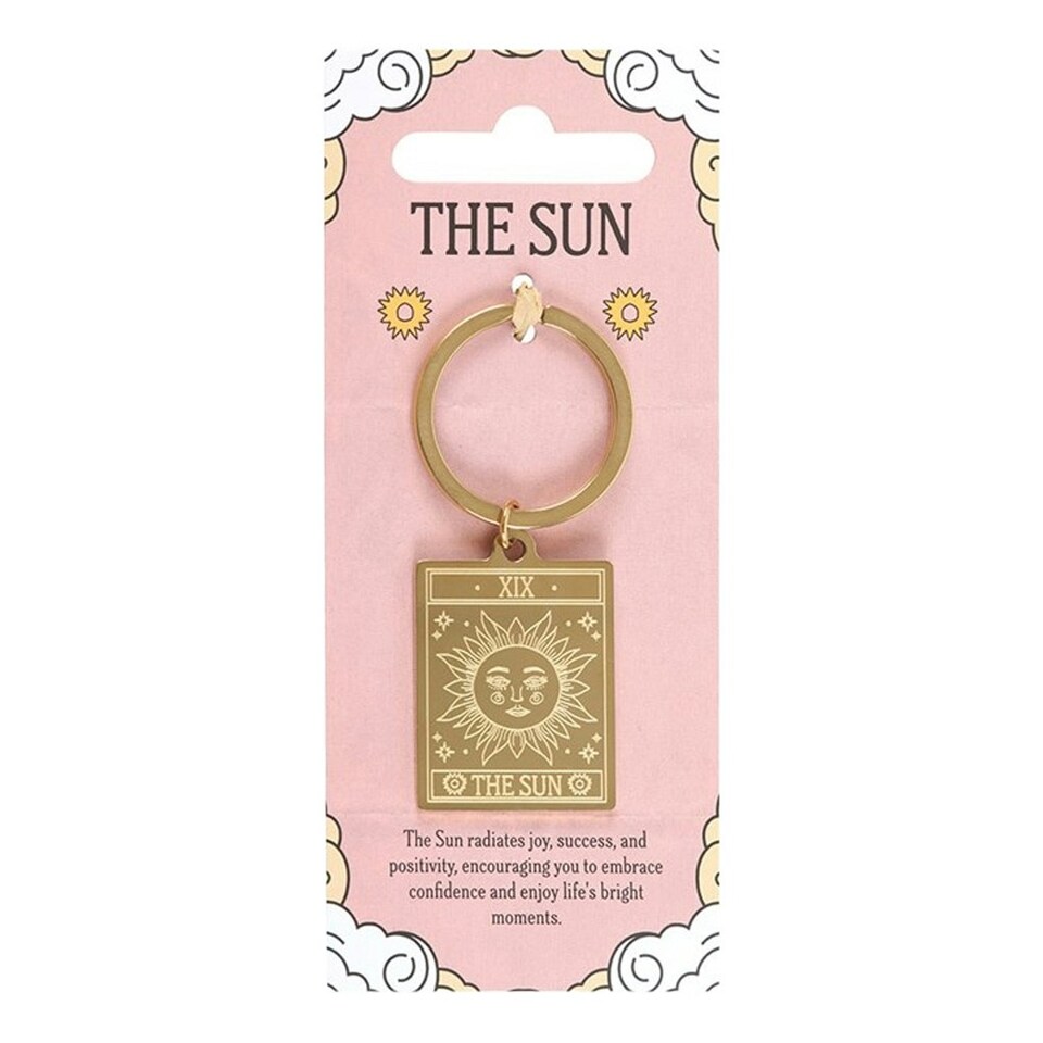 image 1 of Something Different The Sun Tarot Vintage Keyring - Gold - One Size