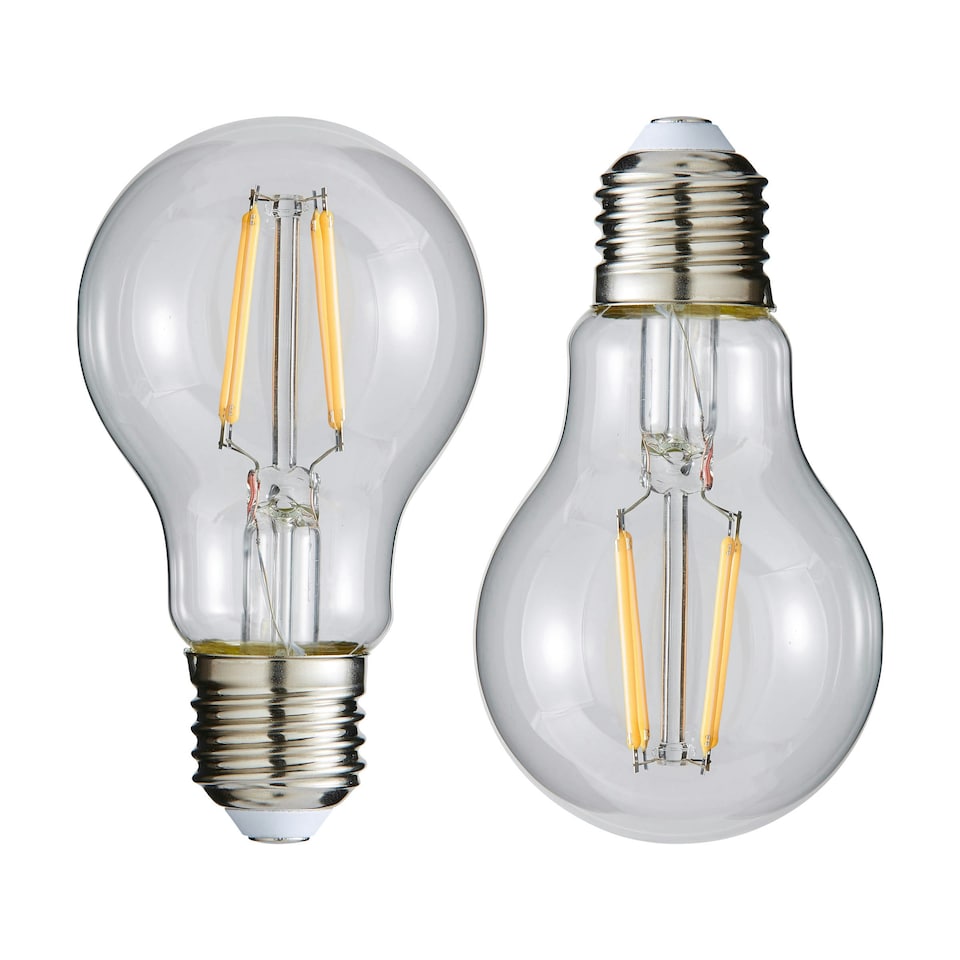 image 1 of BHS 2 Pack of 6 Watt LED Vintage Style ES E27 Classic Light Bulb | Clear | Natural White | 2