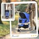 image 7 of PawHut Pet Stroller Pushchair Carrier for Cat Puppy with 3 Wheels Blue