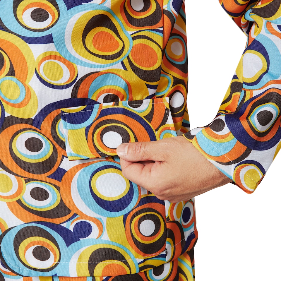 image 1 of Mens Fancy Dress Costume - 70s Disco, retro circle pattern | Multi | colourful | 2XL | 1
