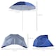 image 7 of Outsunny 2m Beach Umbrella Sun Shelter 2 in 1 Umbrella UV Protection Steel Blue