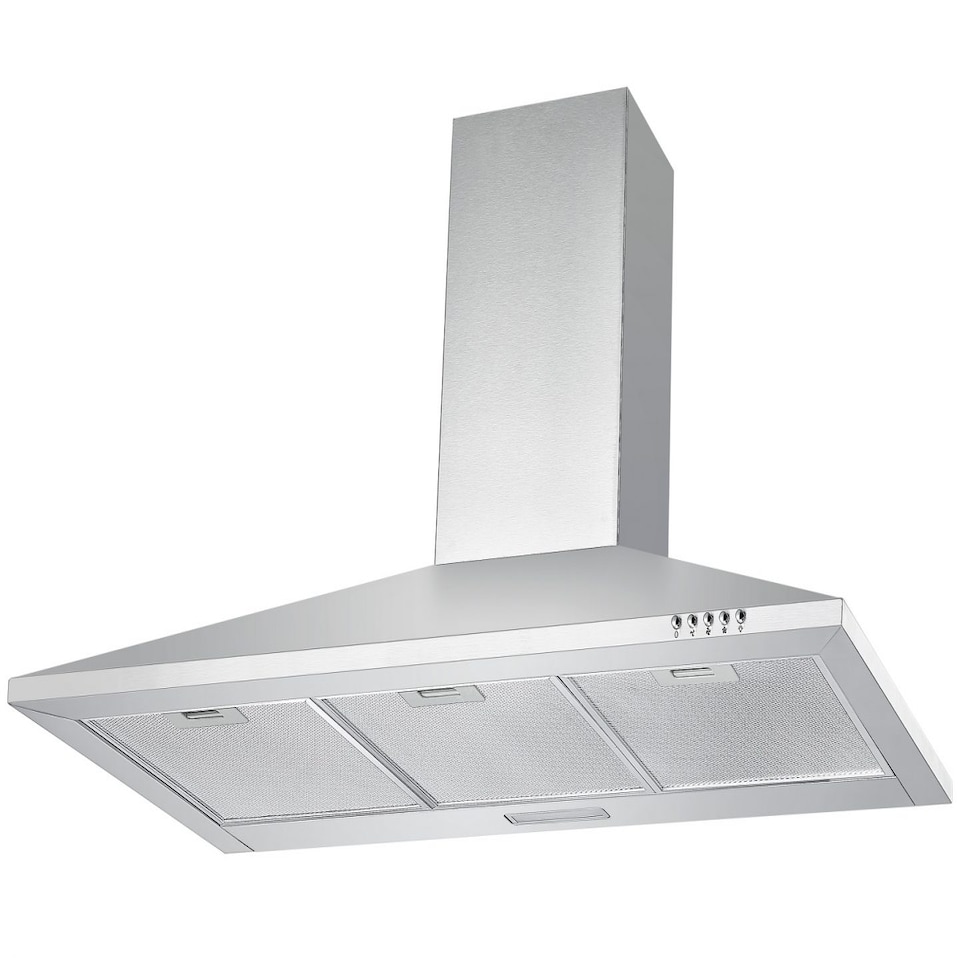 image 1 of Cookology 90cm Stainless Steel Chimney Cooker Hood - Energy Rating A