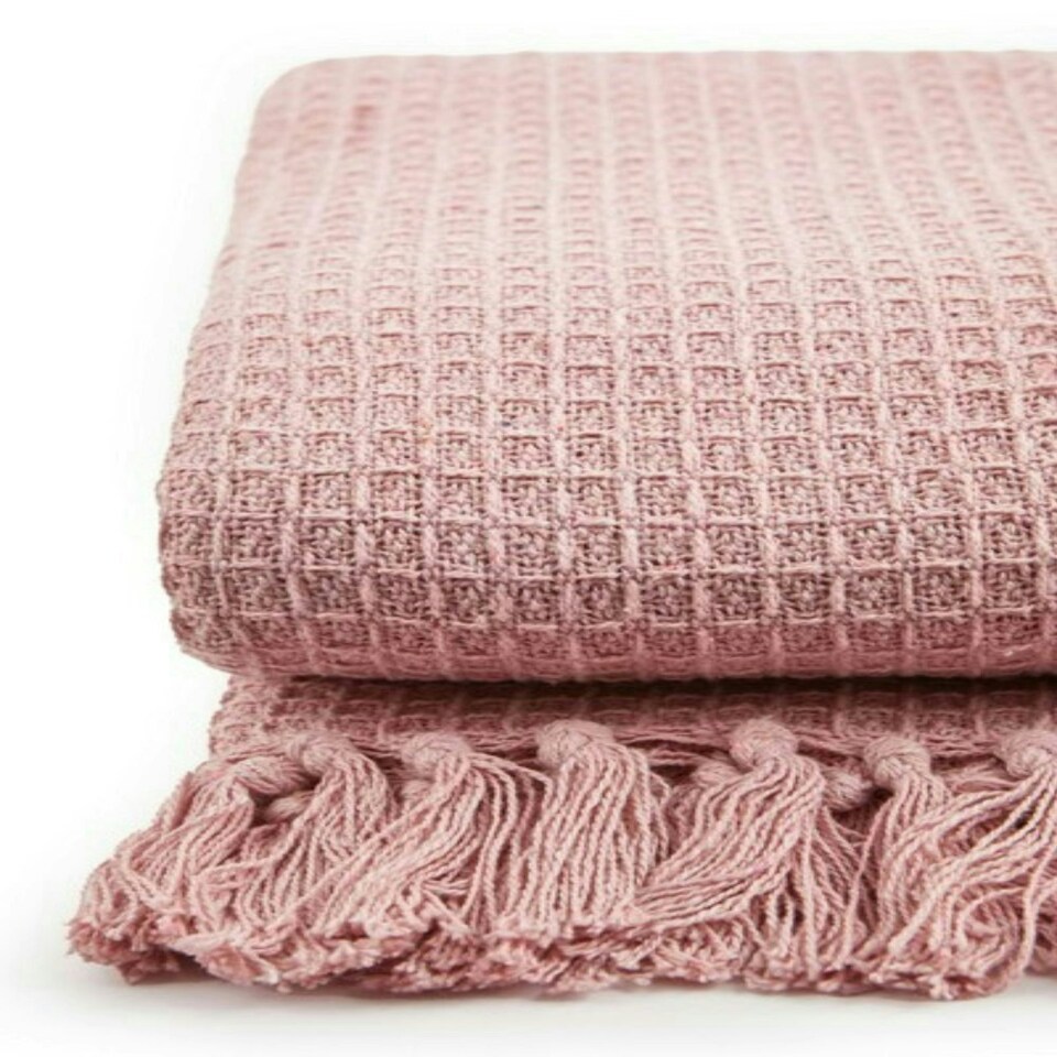 image 1 of Honeycomb Throw 70 X 100 inch  Blush