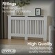 image 6 of Oypla Large White Wooden Slatted Grill Radiator Cover MDF Cabinet