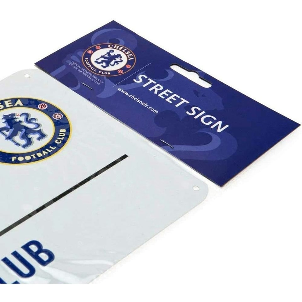 image 1 of Chelsea FC Official Football Metal Street Sign - White/Black/Blue - One Size