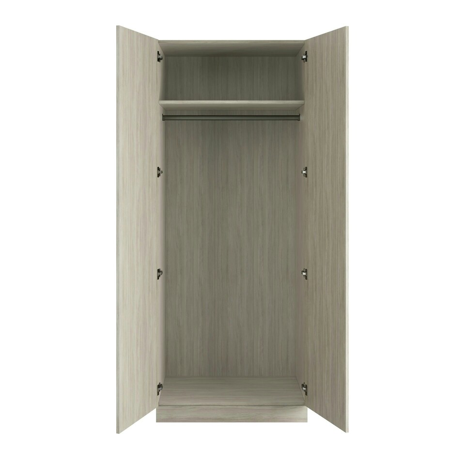 image 1 of Slab Urban Oak Double Wardrobe with Single Rail Brown