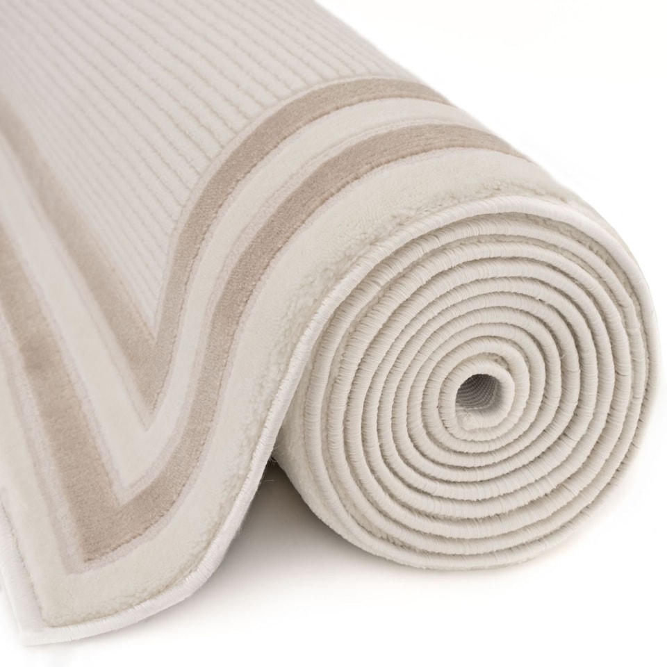 image 1 of The Rugs Carmel Collection Bordered Area Floor Rug Runner Soft Pile Living Room Bedroom