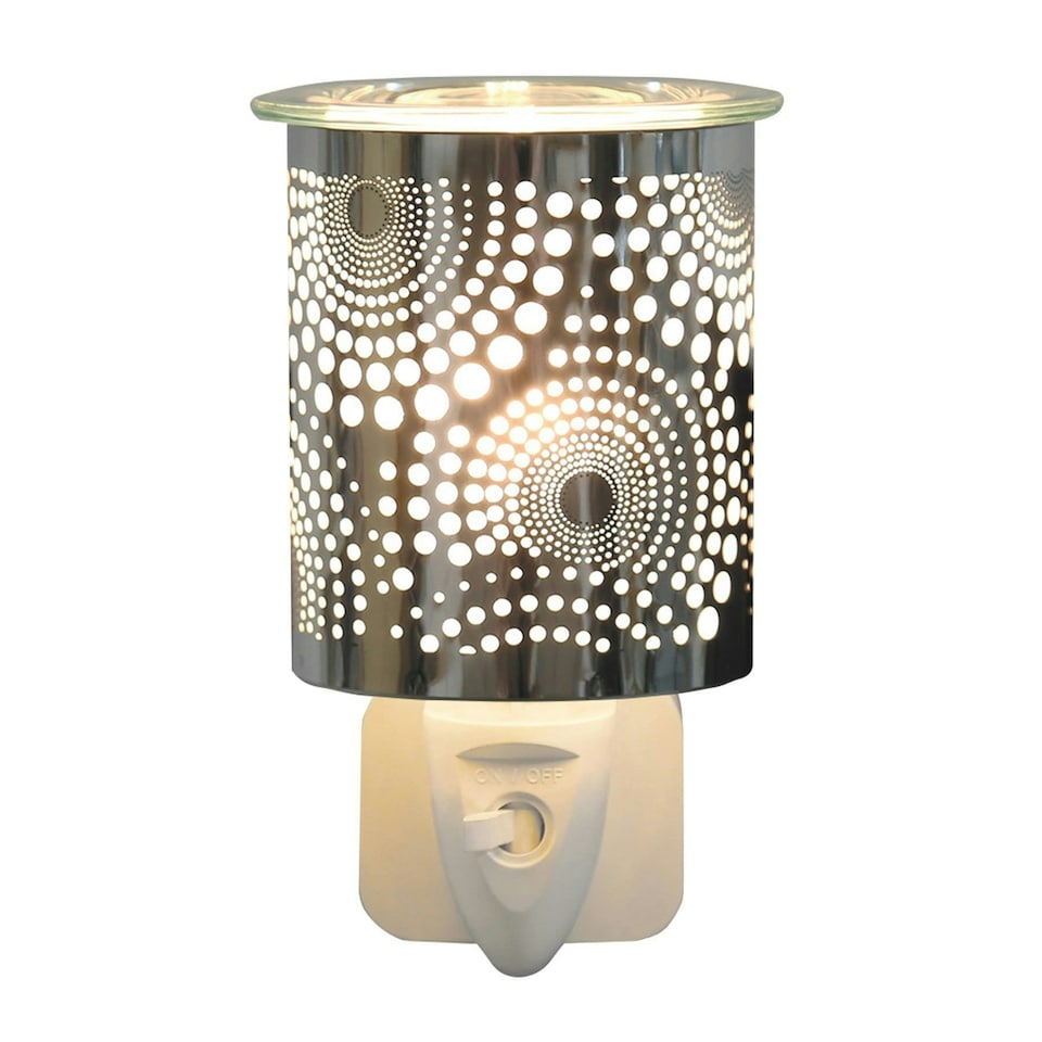 image 1 of Aroma Wax Melter Plug In Chrome Circles 13cm