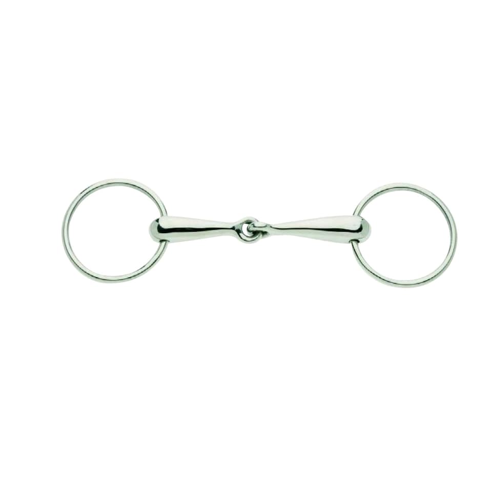 Lorina Thin German Hollow Mouth Loose Ring Snaffle - Silver - 5.5in